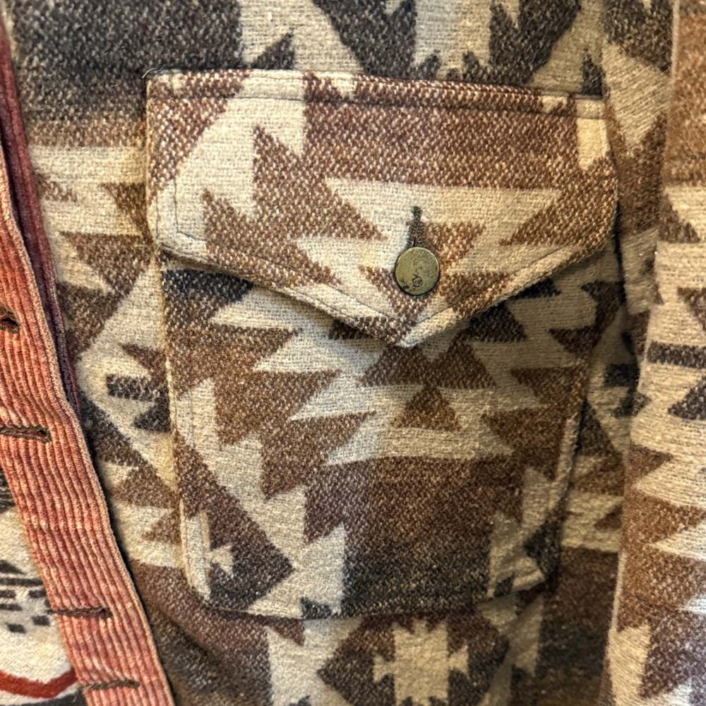 Tribal Patterned Jacket with Corduroy Accents - Picture 4 of 5